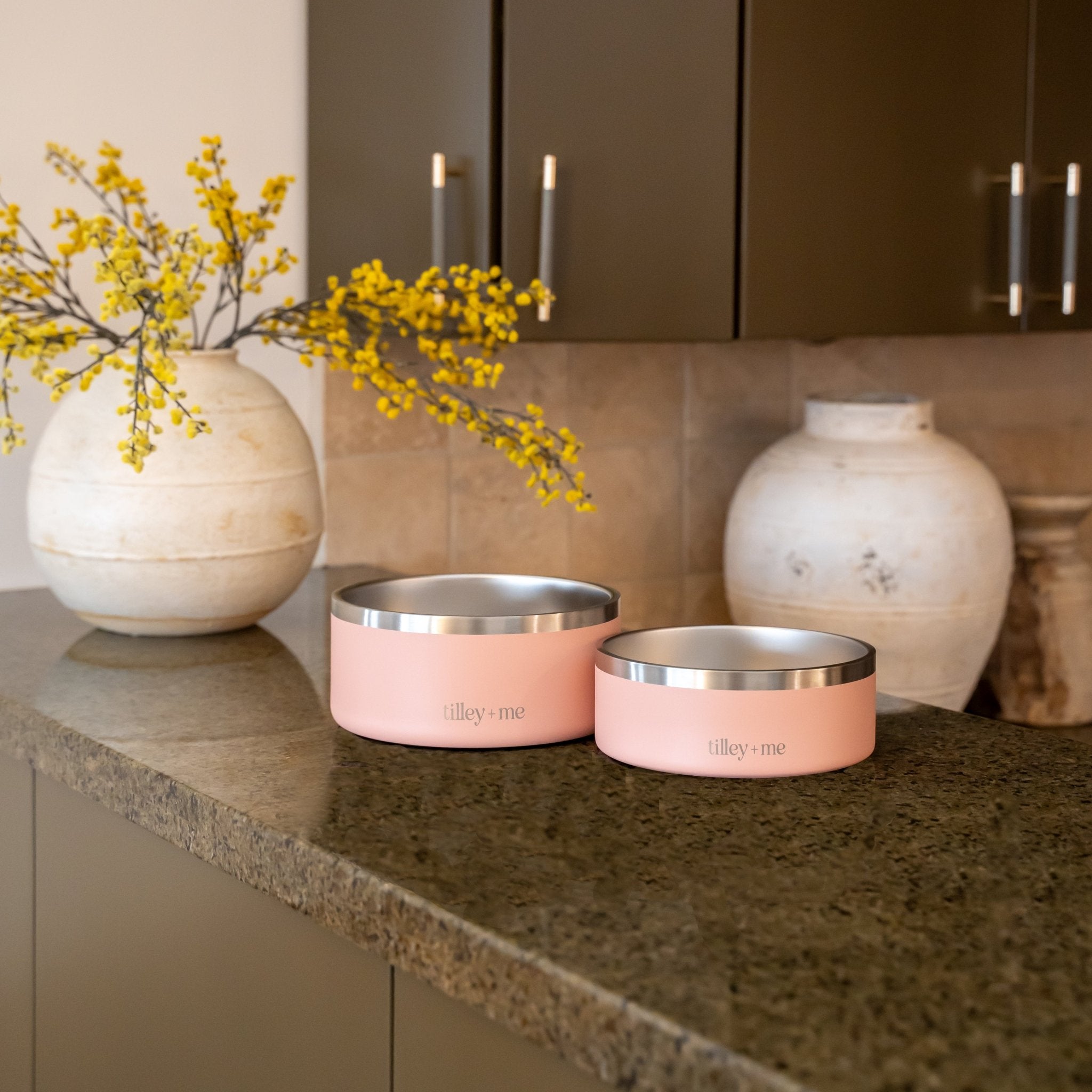 Tilley + Me Stainless Steel Pet Bowl – Non-Slip, Durable & Dishwasher Safe | 32oz and 64oz