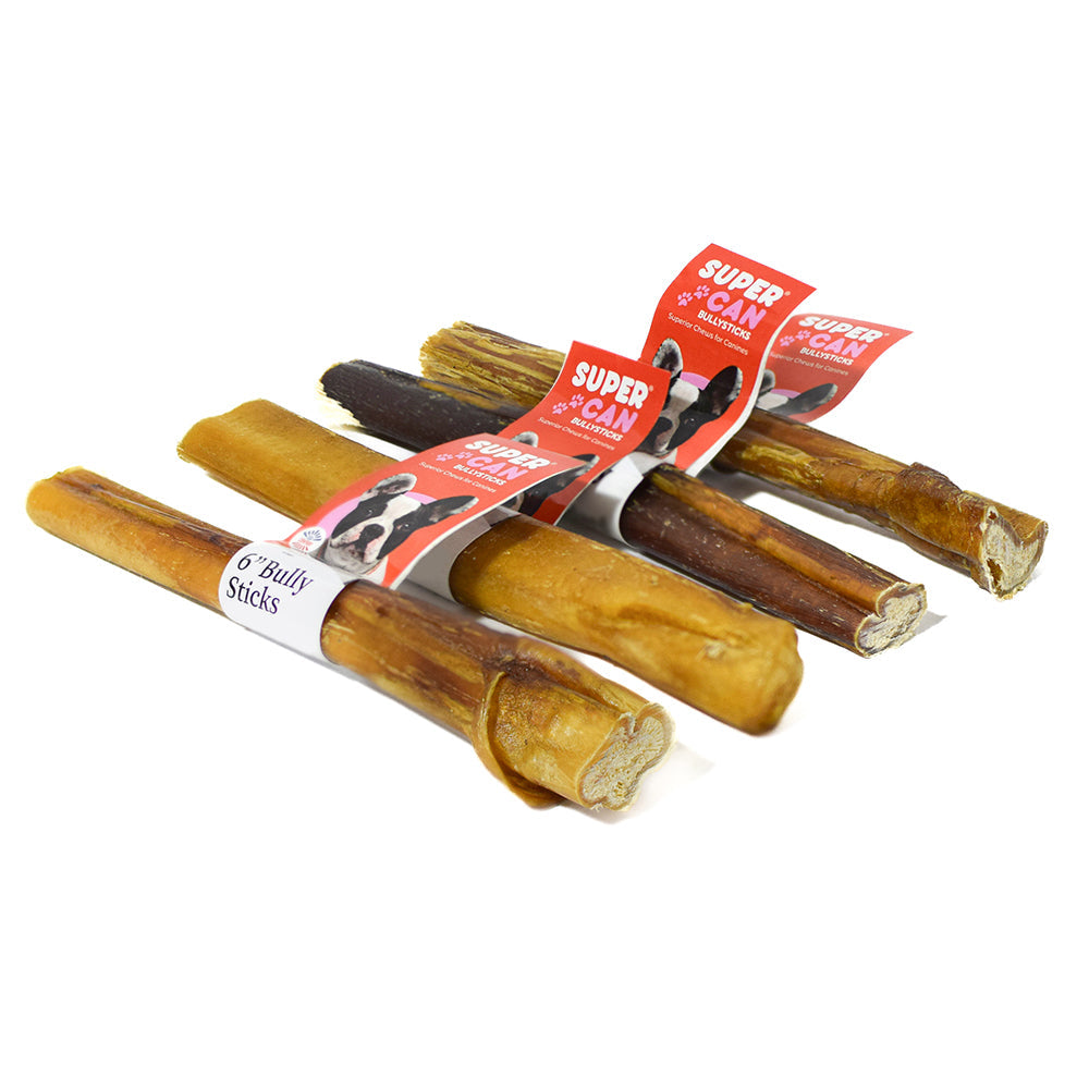 6" Jumbo Bully Sticks - High-Protein Dog Chews