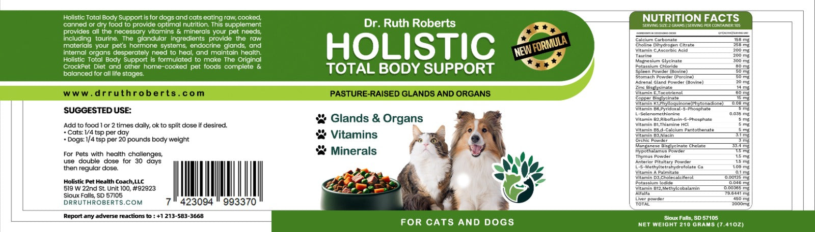 Holistic Total Body Support – Multivitamin & Glandular Support for Dogs and Cats