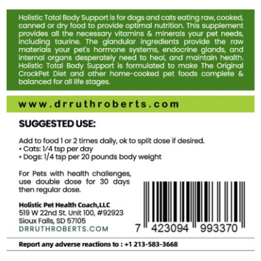 Holistic Total Body Support – Multivitamin & Glandular Support for Dogs and Cats